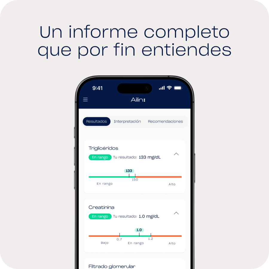 Resultados del test de control cardiovascular
