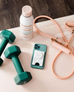 Gym equipment on a table